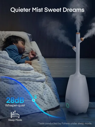 Vista 3 de Humidificadores para dormitorio, habitación grande, hogar, 5 L, humidificador de llenado superior silencioso de niebla fría con difusor de aceite