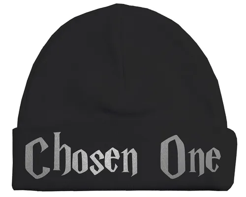 Vista 29 de Sombrero de bebé Wizard - Chosen One (tela negra - diseño dorado)
