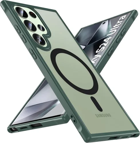 Vista 39 de OWKEY Funda magnética para Samsung Galaxy S23 de 6.1 pulgadas, para Magsafe con protector de pantalla, protección de grado militar, a prueba