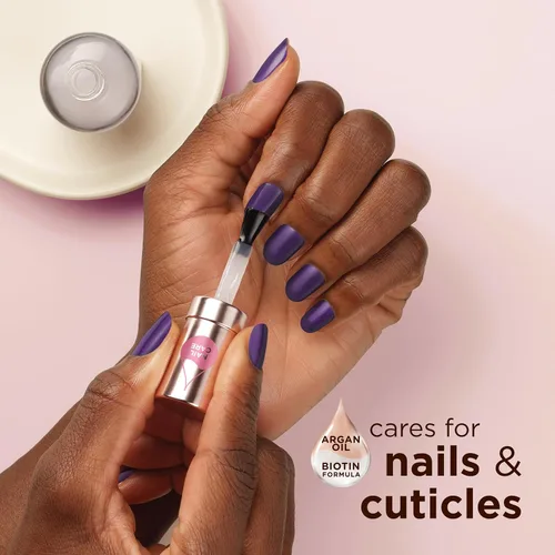 Vista 6 de Sally Hansen Color Therapy - Esmalte de uñas Biotina, aceite de argán, de larga duración, uñas saludables, fortalecedor de uñas, transparente, 111