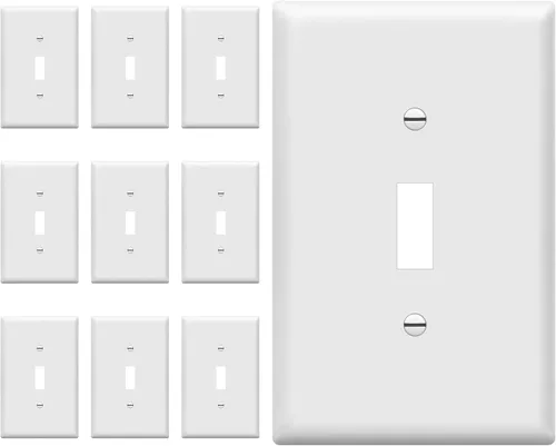 Vista 21 de ENERLITES - Placa de pared para interruptor de luz, acabado brillante, tamaño mediano, hueco para un interruptor de 4.88 x 3.11 pulgadas