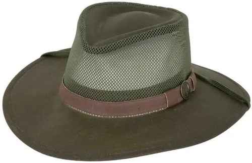 Vista 7 de Outback Trading 1472 Piel de aceite de salvia Kodiak con sombrero de malla