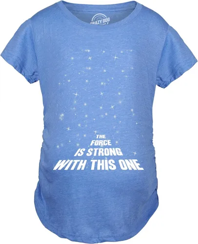 Vista 2 de Maternity Force is Strong - Camiseta de embarazo divertida con gráfico para futuras madres