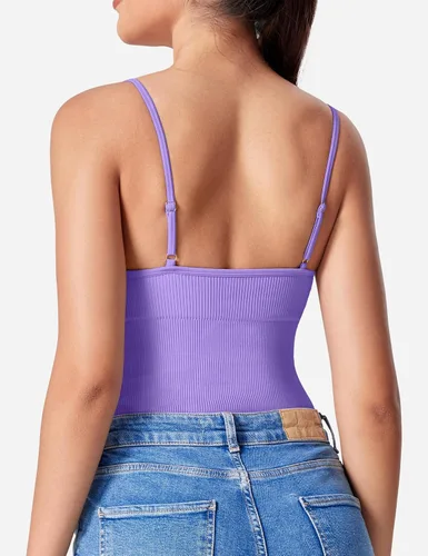 Vista 3 de YEOREO Rosi Bodysuit for Women Ribbed Adjustable Strip Bodysuit Square Neck Bodysuit Seamless Shapewear Tops