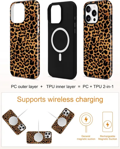 Vista 139 de Jusy Funda compatible con MagSafe con estampado de caparazón de tortuga marrón para iPhone 7/8/SE, cubierta protectora de TPU suave magnética