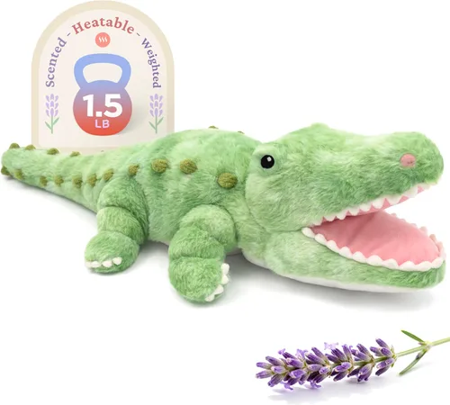 Vista 10 de IKASA Microwavable Stuffed Animal Dinosaur Plush,Weighted Heating 1.5 lbs Blue Dinosaur