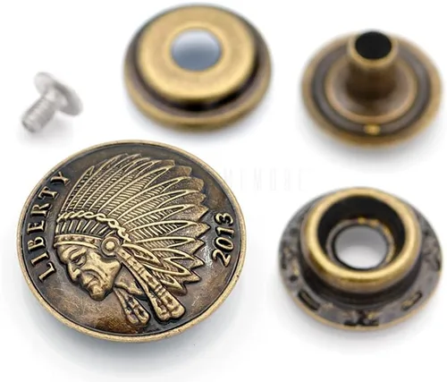 Vista 6 de CRAFTMEMORE 2 juegos de moneda de dólar de águila de 1 pulgada, cierres a presión para anillo, botón a presión, billetera con cierre decorativo