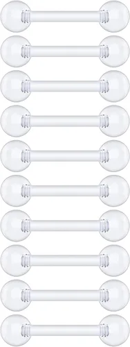 Vista 13 de Anillos de plástico para pezón – Anillos de lengua transparentes – Piercing hipoalergénico recto Bioflex