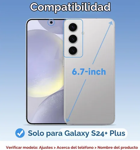 Vista 2 de USLAI Funda para Samsung Galaxy S24 Plus, antiamarilleo, transparente