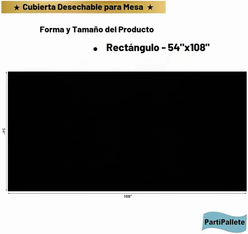 Vista 5 de Paquete de 3 manteles de plástico premium negros desechables de 54 x 108 pulgadas. Mantel rectangular desechable para mesas de fiesta, para T01 Negro
