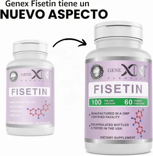 Vista 3 de Genex Formulas Fisetin 100mg Suplemento certificado NSF 60 Cap 2 meses