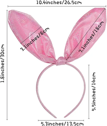 Vista 5 de Orejas de conejo blancas con orejas de conejo peludas, diadema de orejas de conejo, accesorios para el cabello para mujer