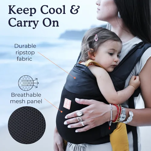 Vista 4 de Beco Fly - Portabebés ligero, compacto, plegable y ultraligero para niños y bebés, con bolsa de transporte, transporte delantero y trasero