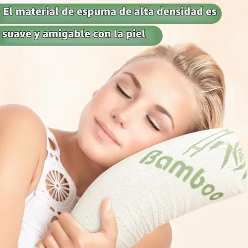 Vista 5 de Bucherry 1 Pieza 40 x 15 cm Almohada Cervical Enrollable de Espuma de Memoria Cilíndrica Almohada de Apoyo para el Cuello Redonda para Cama