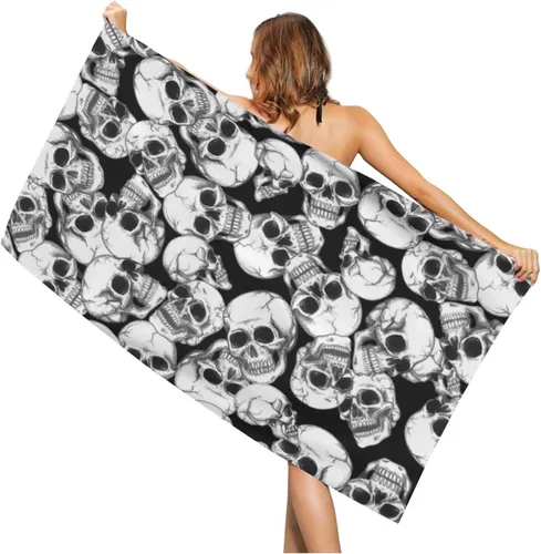 Vista 13 de Toalla de playa de Halloween con diseño de murciélagos, de microfibra, de secado rápido, súper absorbente, toallas de baño negras de gran tamaño Bate