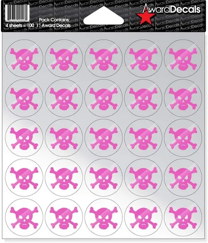 Vista 9 de Award Decals Cráneo y hueso cruzado (negro sobre transparente)