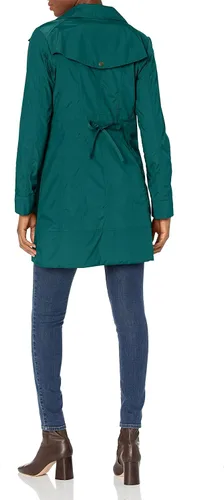Vista 3 de Cole Haan Chaqueta de lluvia con capucha plegable con lazo trasero para mujer