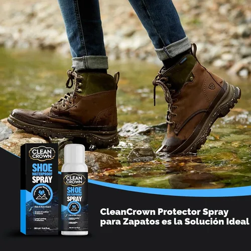 Vista 7 de Spray protector para zapatos CleanCrown (160ml), spray protector para ante y cuero, impermeabilizante y protector contra manchas para zapatos