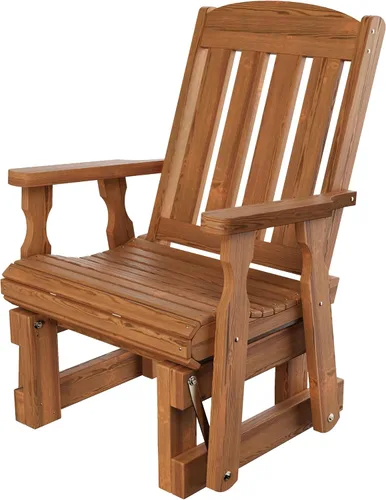 Vista 8 de Amish Casual Silla planeadora tratada con respaldo alto Mission de 600 libras (mancha de nogal oscuro)