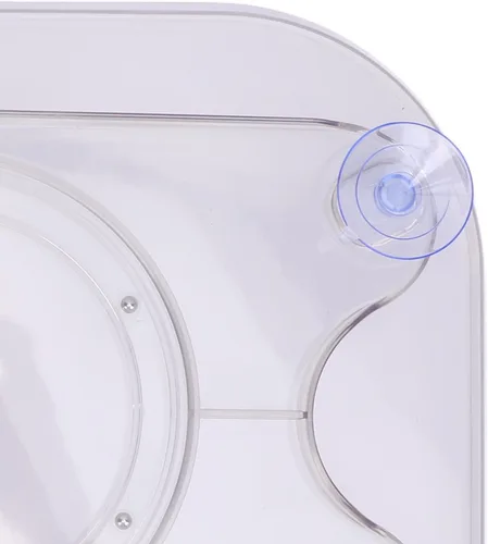 Vista 5 de Refrigerator Turntable Organizer, Square Clear Acrylic PET Lazy Susan Tray, 360° Rotating Fridge Caddy for Cabinet Pantry Kitchen Countertop, Food
