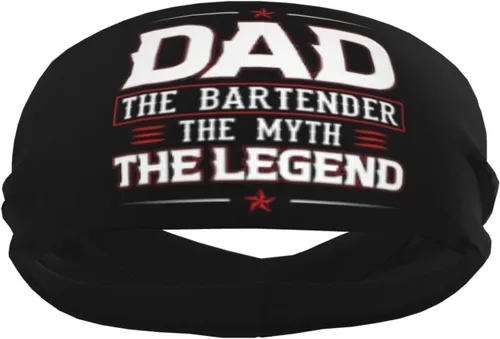 Vista 4 de Dad The Bartender The Myth Thelegend Headband for Men Women Sports Sweatband for Fitness Exercise Moisture Wicking Running Yoga Hairbands