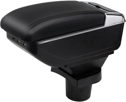 Vista 12 de Reposabrazos de Consola para Mini Cooper Coupe R50 R52 R53 R56 R57 R58 F55 F56 F57 Countryman (3 USB, Negro)
