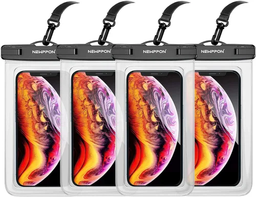Vista 22 de Paquete de 100 bolsas impermeables para teléfono celular de 8.5 pulgadas – Funda seca bajo el agua – Protector transparente a prueba de agua