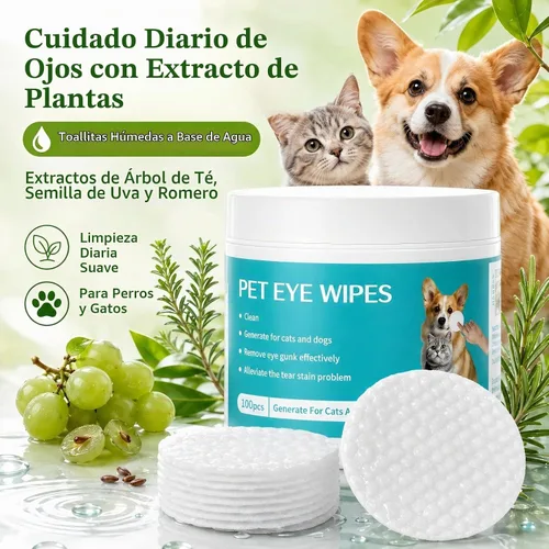 Vista 2 de Dog Eye Wipes, 100 Count, Tear Stain Remover for Dogs & Cats
