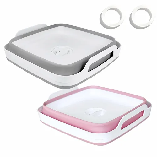 Vista 12 de GIMWA Lavabo plegable para biberones, contenedor portátil de 2.4 galones para fregadero de campamento de caravana, tina de cocina que ahorra espacio