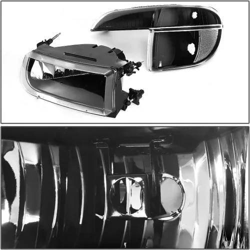 Vista 3 de Auto Dynasty Conjunto de Faros Delanteros Compatible con Ford Mercury Explorer Mountaineer 1995-2001, 4 Piezas Lado del Conductor y Pasajero Faros