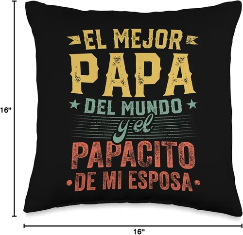 Vista 4 de El Mejor Papa Regalo Para Papa Camisa De Hombre Mejor Papa Mundo para Dia Del Padre - Almohada (16 x 16 pulgadas), multicolor