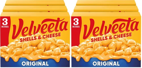 Vista 10 de Velveeta Shells and Cheese Mac, 3 cajas, para cenar o cenar fácilmente, sabor original, hecho con queso real, 12 onzas