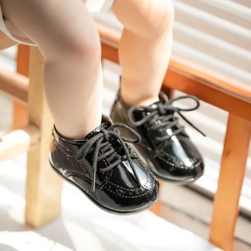 Vista 3 de ohsofy Zapatos Oxford de piel sintética para bebés y niños, zapatos de vestir de boda de suela suave y goma