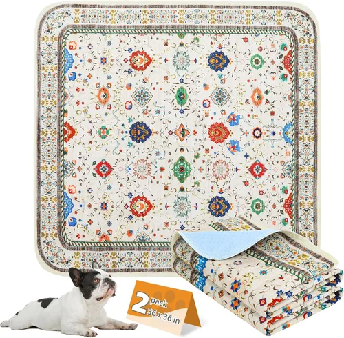Vista 19 de KOOLTAIL Almohadillas lavables para orina de perros, paquete de 2 almohadillas de entrenamiento súper absorbentes reutilizables impermeables