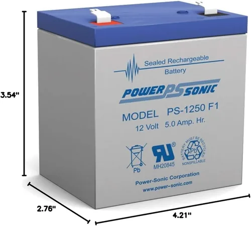 Vista 3 de Ps-1250 Batería 12v 5a SLA Ub1250 Ca1240 ADT Alarma Scooter Hgl5-12