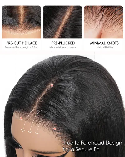 Vista 5 de Pull Go Full - Pelucas de cabello humano rizado birmano de 13 x 6 pulgadas, precortadas previamente cortadas, densidad 210, encaje frontal HD