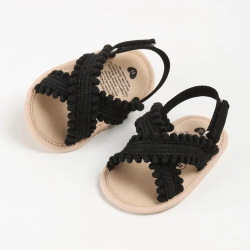 Vista 5 de SOFMUO Sandalias para bebés y niñas, suela suave de primera calidad, para interiores, planas, para recién nacidos, ligeras, cómodas, zapatos