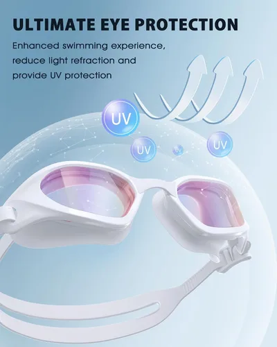 Vista 3 de Swim Goggles, Unisex Adult Swimming Goggles Upgraded Anti Fog Anti UV No Leakage Wide View for Men Women Youth