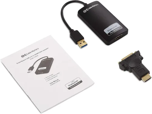 Vista 8 de Cable Matters SuperSpeed, adaptador USB 3.0/2.0 a HDMI/DVI para Windows y Mac., Negro