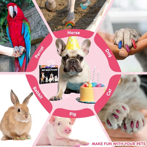 Vista 6 de MSDADA Bolígrafos de esmalte de uñas para perros de secado rápido, juego de esmaltes de uñas de 9 colores para perros, seguro y fácil de aplicar