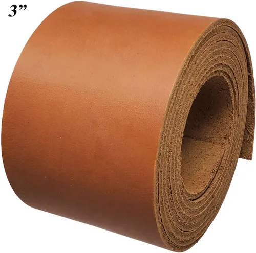 Vista 9 de Tiras de cuero 1.25 pulgadas de ancho – Miel Waxy Latigo tira de cuero hasta 96 pulgadas de largo – 6-7 oz (0.094 – 0.110 in) de piel Pitka