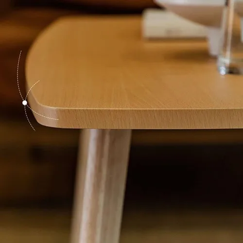Vista 4 de Mesa de centro, moderna mesa de centro rectangular plegable de madera maciza escandinava para sala de estar, natural 31.5 pulgadas de largo x 19.5
