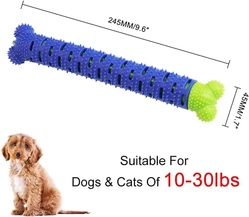 Vista 2 de Tylu - 2 cepillos de dientes para perros, cepillo de dientes masticable para cachorros, juguetes dentales de limpieza dental, apto para perros de 10