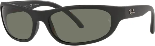 Vista 2 de Ray-Ban Gafas de sol para hombre, montura negra, lentes verdes, 2.362 in