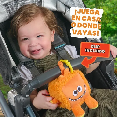 Vista 5 de WowWee Dewey de monstruos de peluche sensoriales súper simples (naranja) con más de 5 características sensoriales (a partir de 0 años)