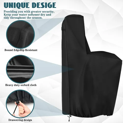 Vista 4 de Cubierta impermeable para suavizante de agua para exteriores, (64 pulgadas de alto x 40 pulgadas de ancho x 16 pulgadas de profundidad)