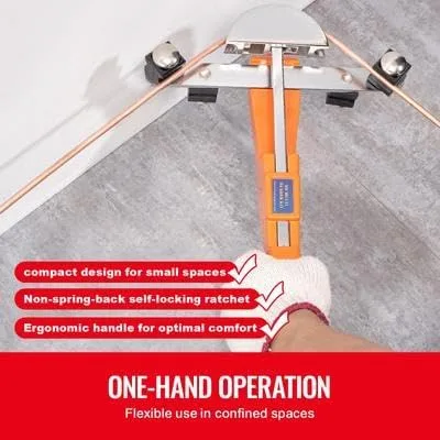 Vista 3 de Happybuy Dobladora de tubos de tubo, 1/4"-7/8" OD Trinquetadora de trinquete, 90° adelante/reversa, 7 matrices, cortador de tuberías para HVAC, Aire