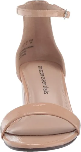 Vista 2 de Amazon Essentials Women's Two Strap Heeled Sandals with Adjustable Ankle Strap, Padded Memory Foam Insole Beige