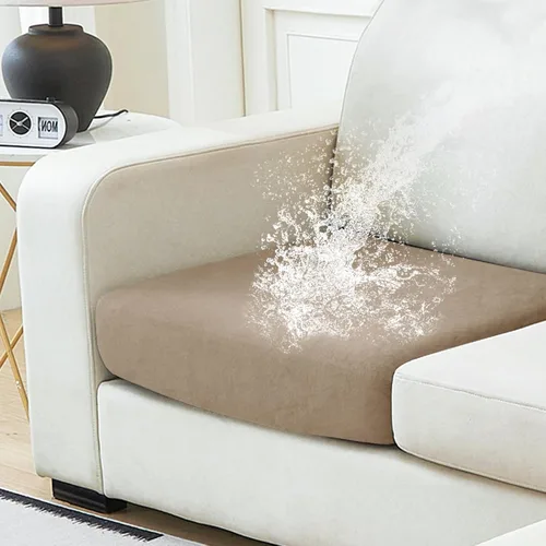 Vista 30 de NAISI Fundas de cojín impermeables de tela de terciopelo grueso lavable, 1 pieza, fundas individuales para sofá modular con parte inferior elástica