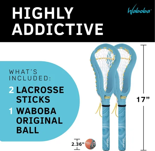 Vista 3 de Waboba Mini juego de lacrosse de agua divertido para juegos de playa y juegos de piscina, viene con una pelota de rebote de agua original